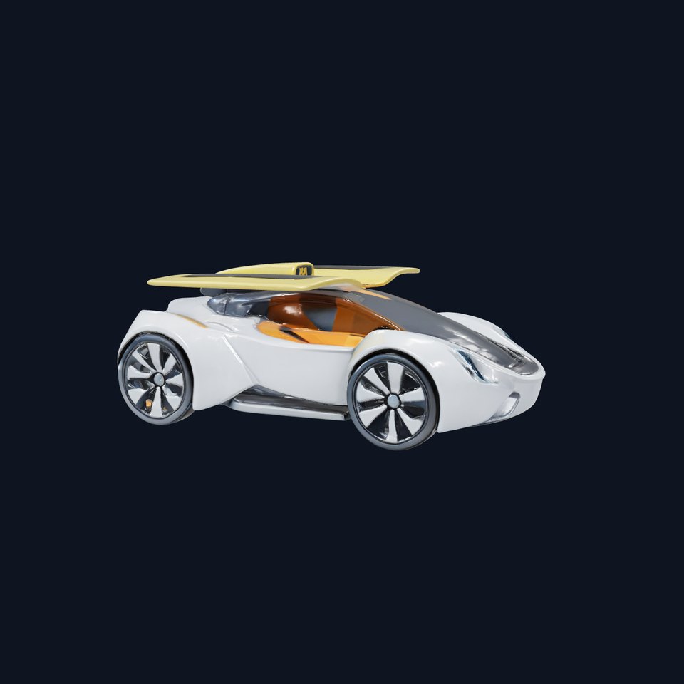 Futuristic Flying Car Taxi Concept Model